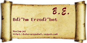 Bőhm Erzsébet névjegykártya