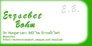 erzsebet bohm business card